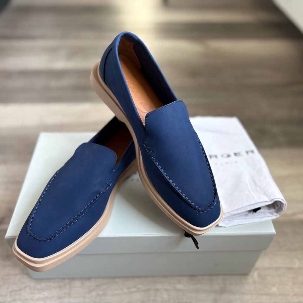 Robert Clergerie Navy Moccasins